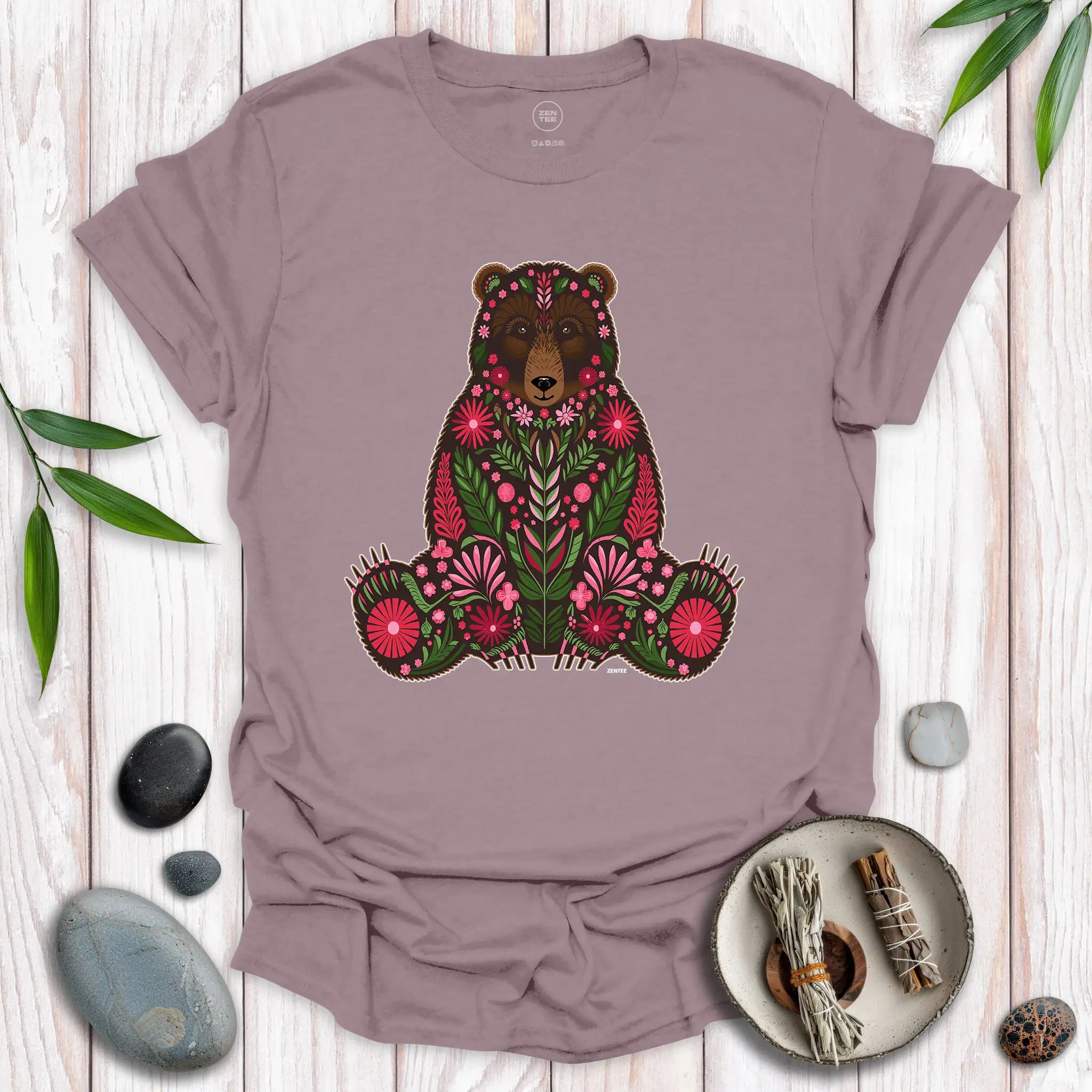 Spirit Brown Bear Flowers T-Shirt