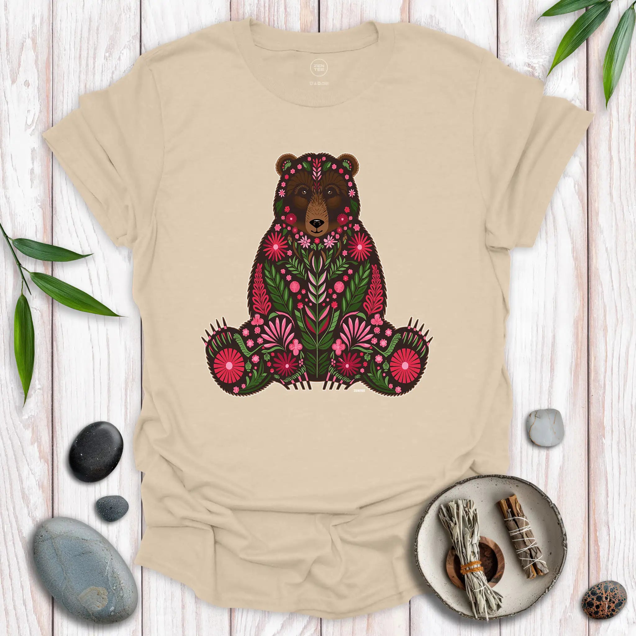 Spirit Brown Bear Flowers T-Shirt