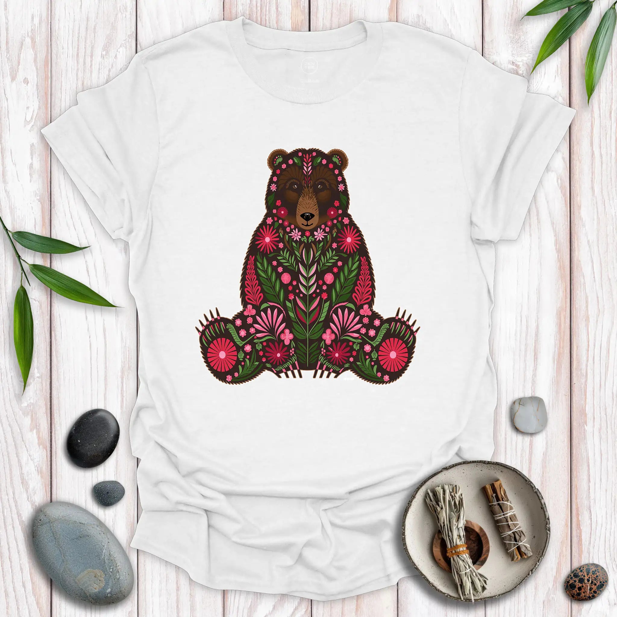 Spirit Brown Bear Flowers T-Shirt