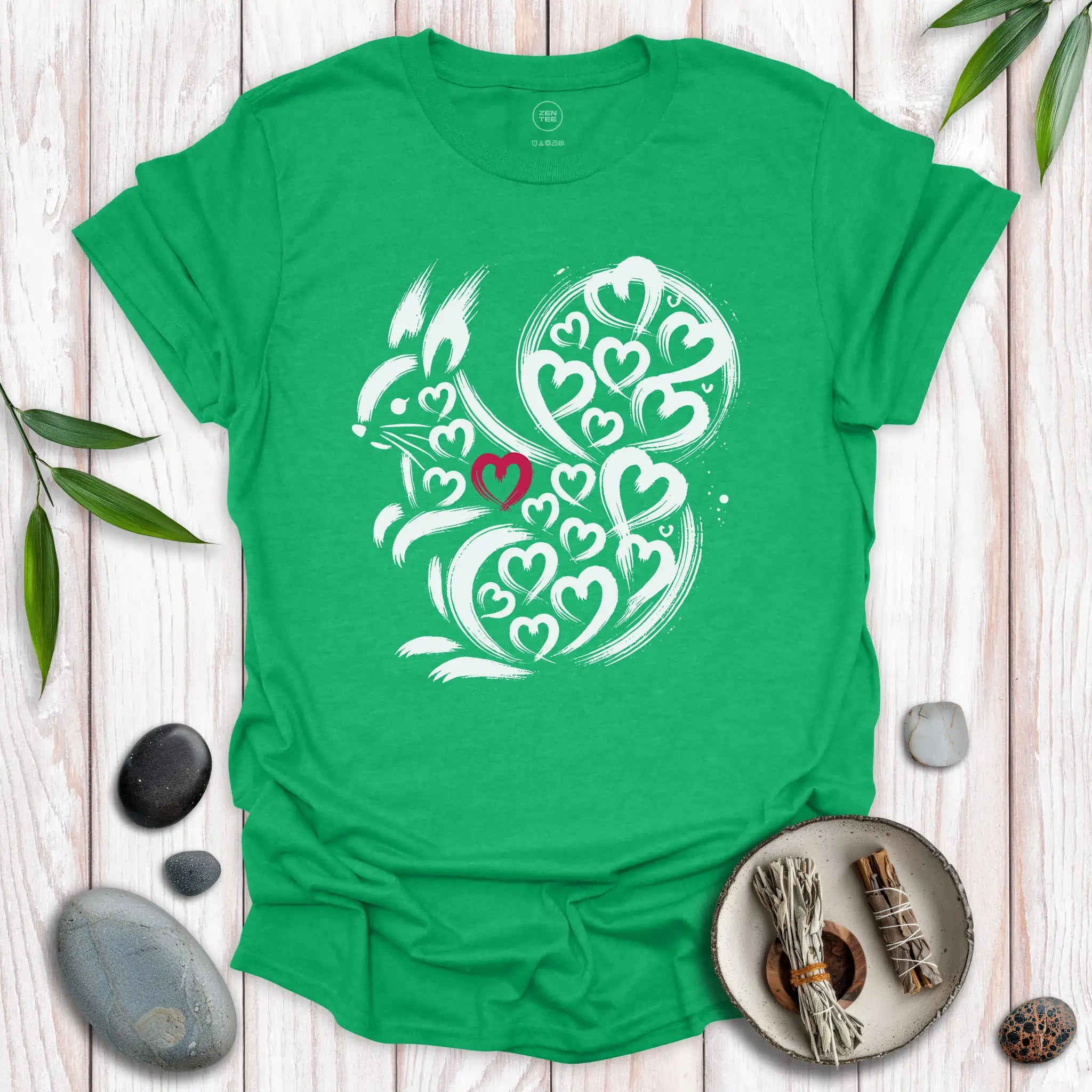 Squirrel Spirit Red Heart T-Shirt