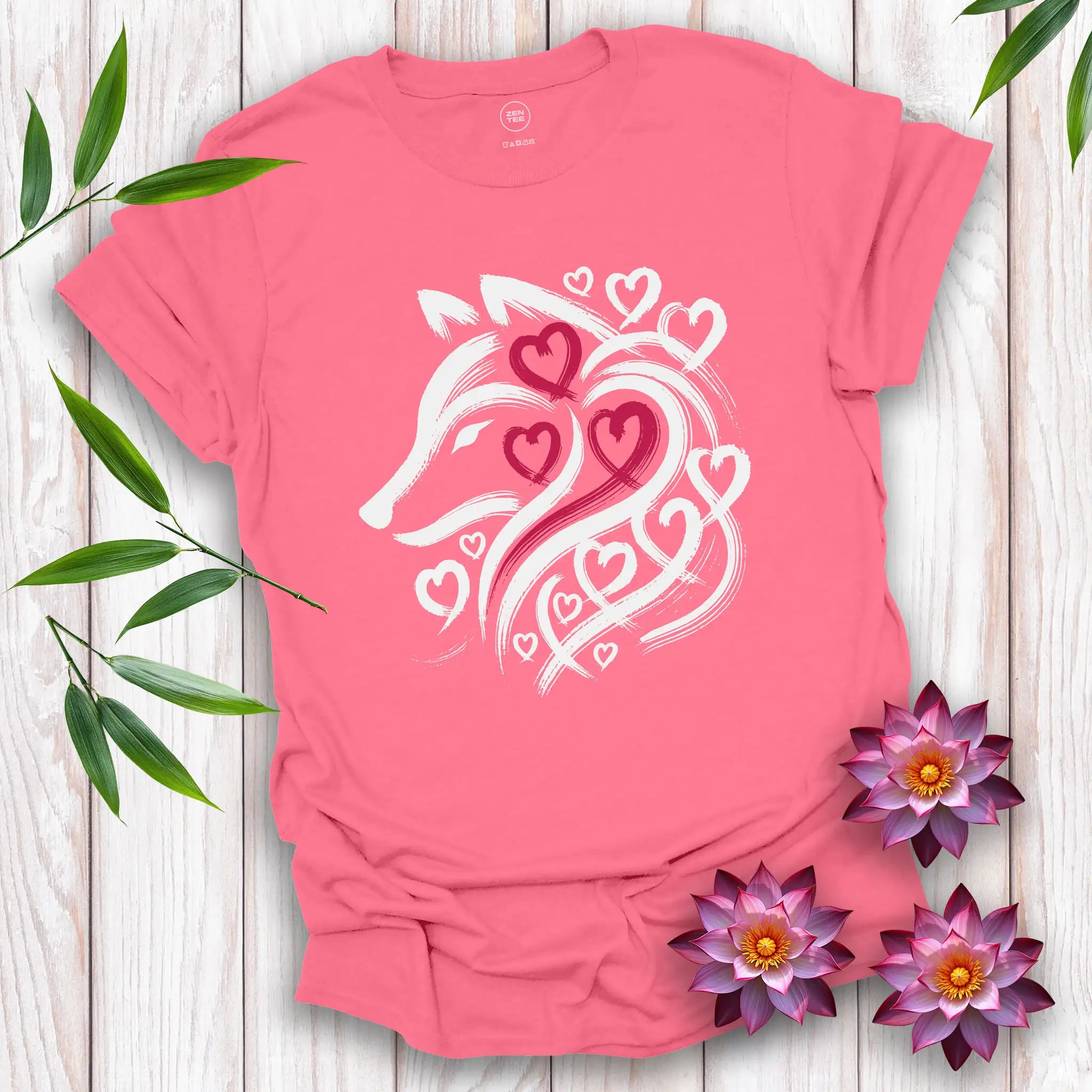 Wolf Spirit Red Heart T-Shirt