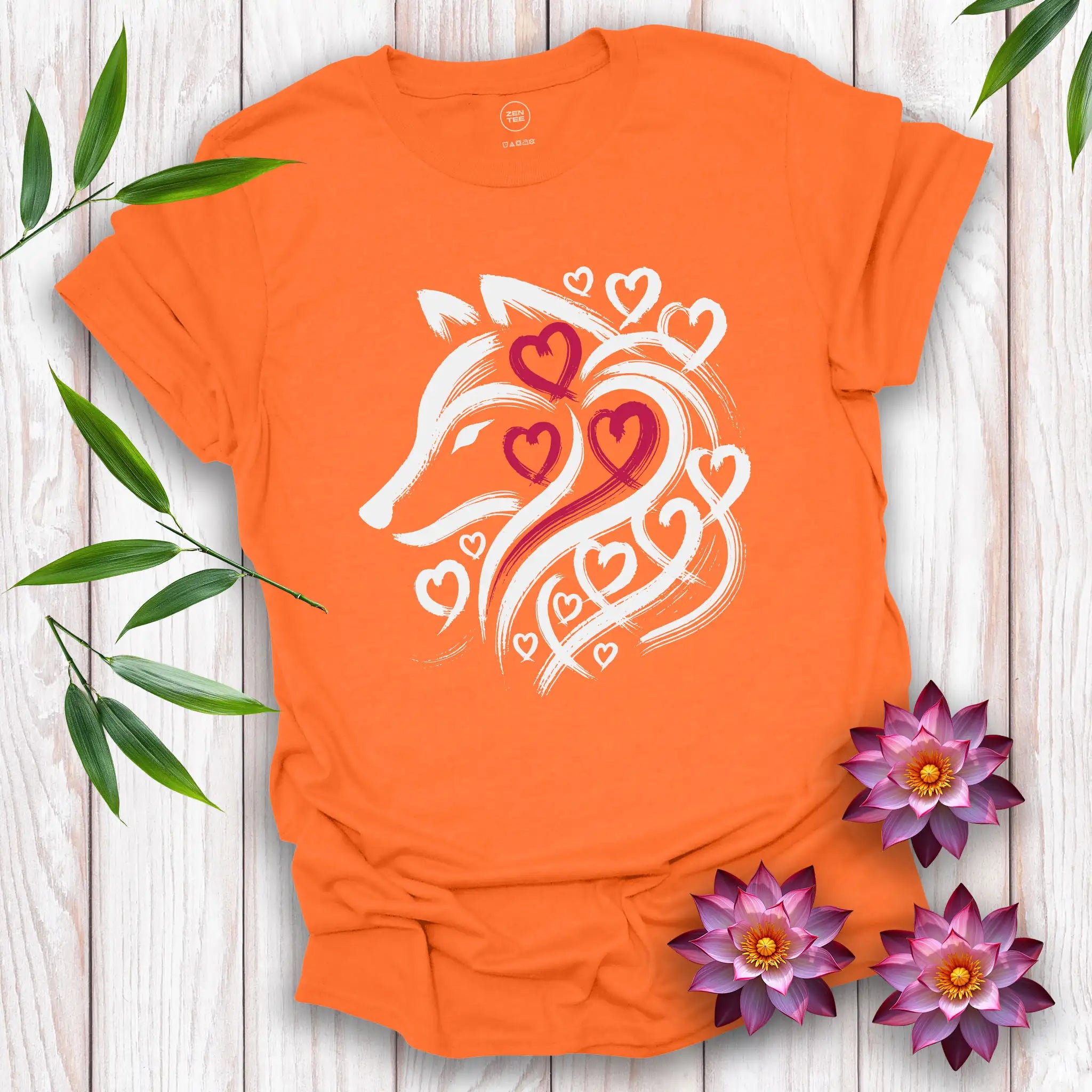 Wolf Spirit Red Heart T-Shirt