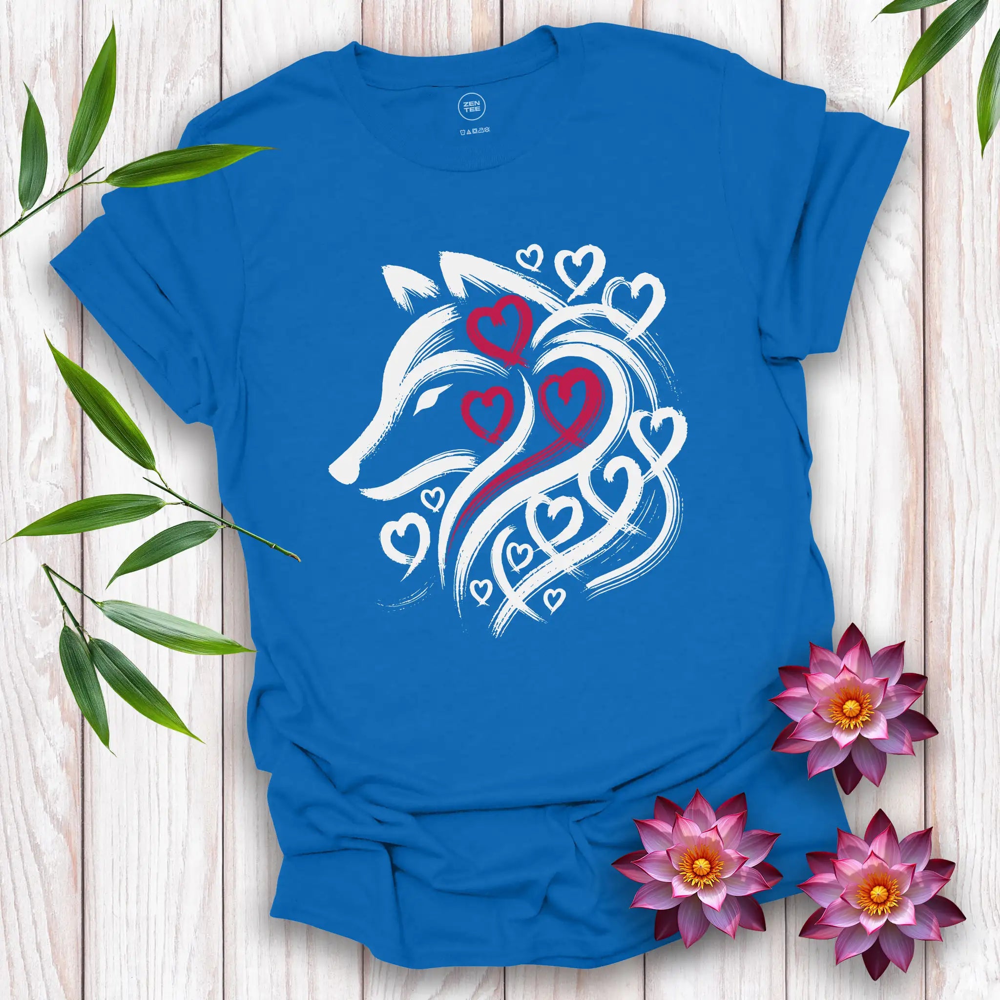 Wolf Spirit Red Heart T-Shirt
